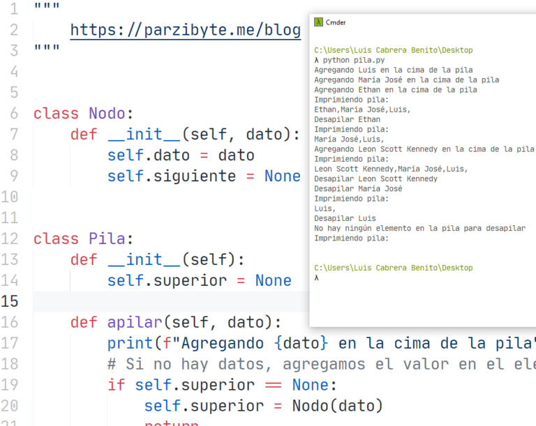 Pila En Python Estructura De Datos Parzibyte S Blog