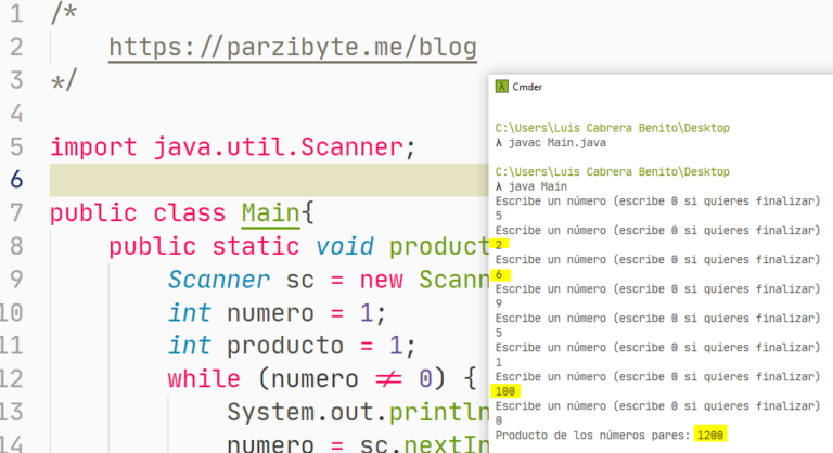 Java producto de números pares Parzibyte s blog