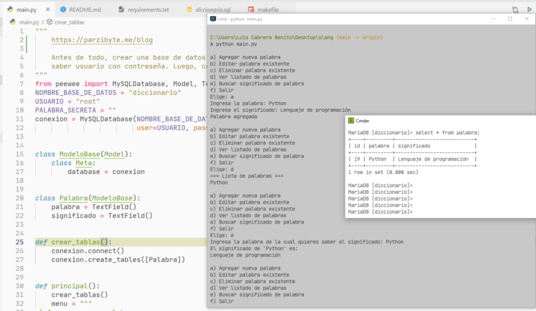 Python Conexión MySQL con Peewee ORM Parzibyte s blog