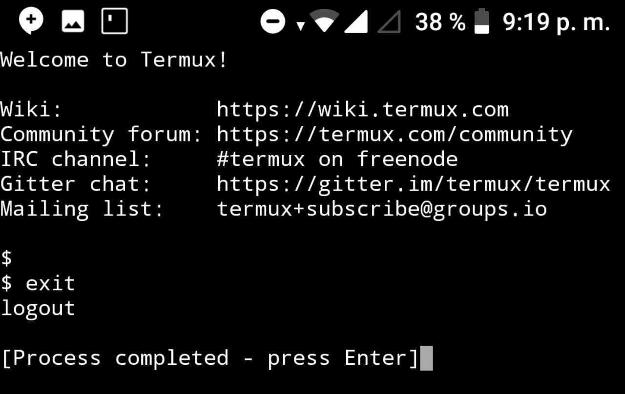 Close termux session