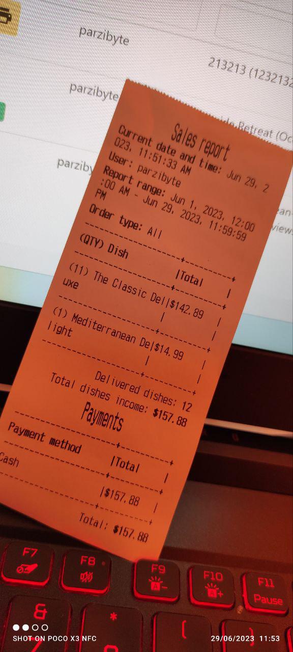 Cash report - Print sales report by using our free restaurant POS software