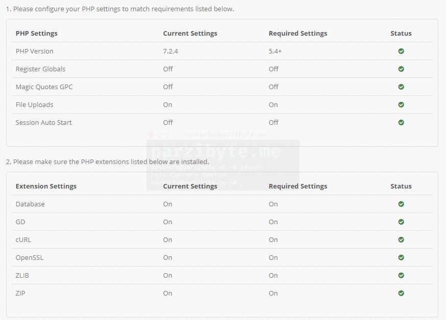 2.1 - PHP requirements for OpenCart