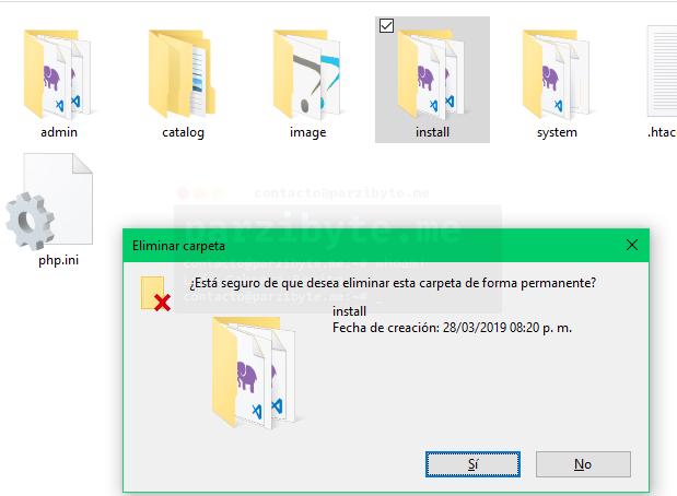 5 - Delete install folder