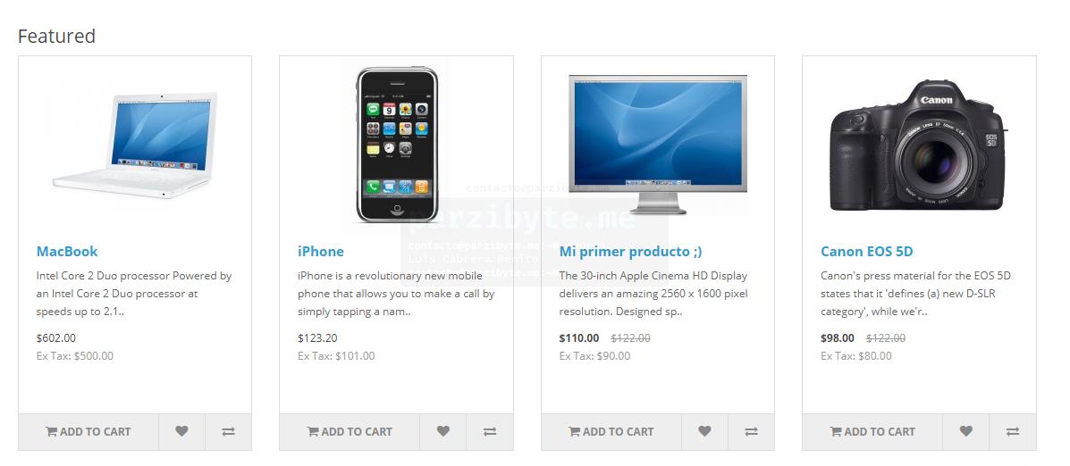 6.4 - Updated product list - OpenCart