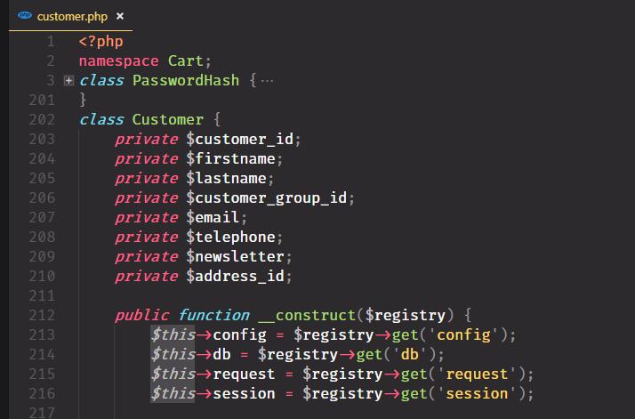 Add PasswordHash to OpenCart customer class