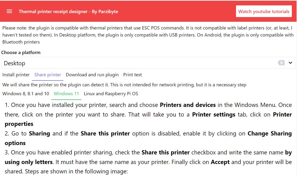 Step-by-step guide to setup thermal printer for receipt designer