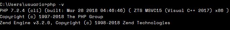 Versión de PHP desde la línea de comandos