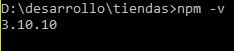 Mi versión de NPM antes de actualizar