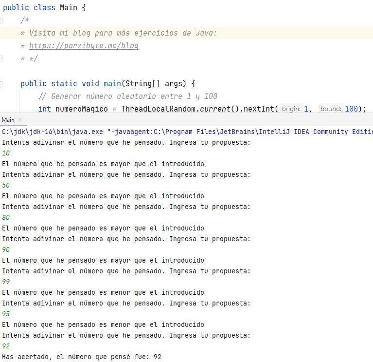 Adivinar número en Java - Programación de juego