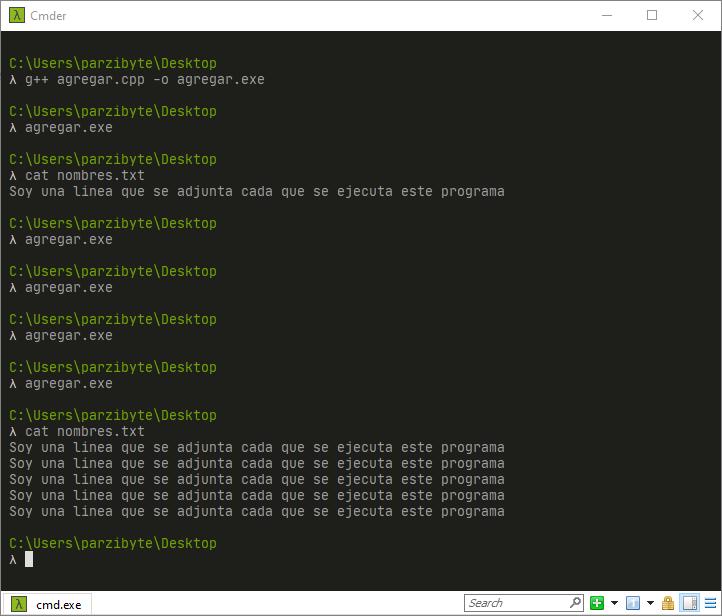Adjuntar contenido a archivo en C++ (no sobrescribir)