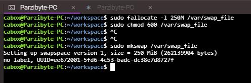 Crear archivo de intercambio o swap con mkswap