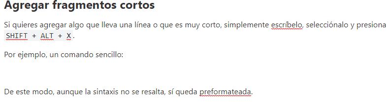 Formatear código en WordPress