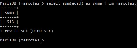 Renombrar resultado de suma usando as en mysql