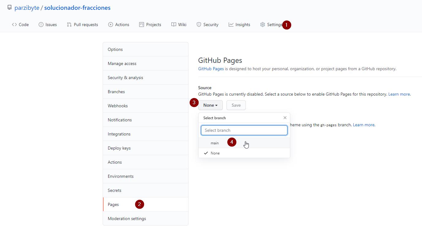 Publicar aplicación web en GitHub usando GitHub Pages