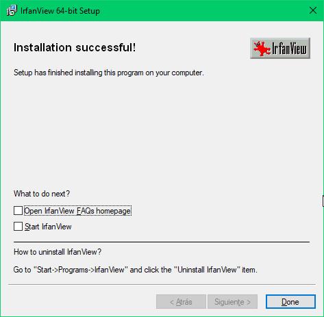 Desmarcar opciones y hacer click en Done