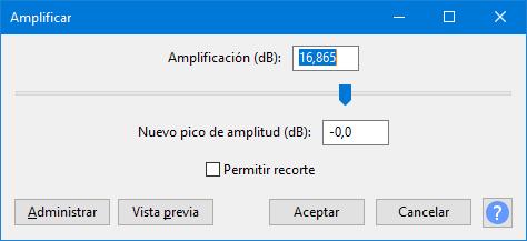 3 - Seleccionar amplificación de audio