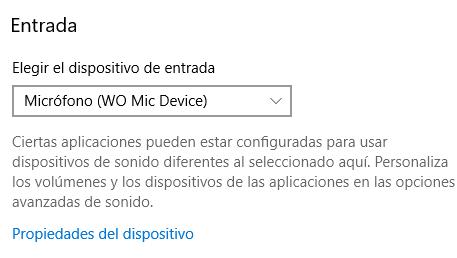 Dispositivo de entrada micrófono WO Mic