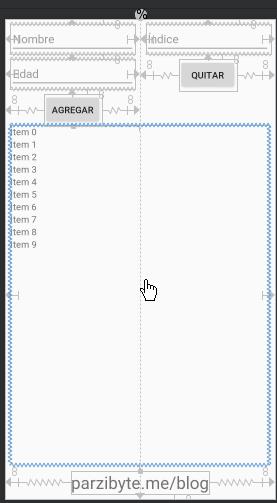 Vista principal con RecyclerView y Botones