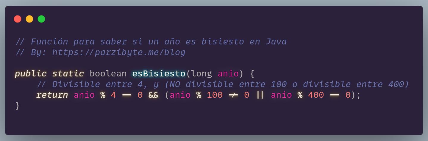 Año bisiesto en Java