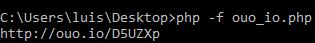 Acortando enlace. API de ouo con PHP