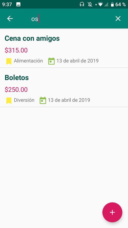 Búsqueda de gastos