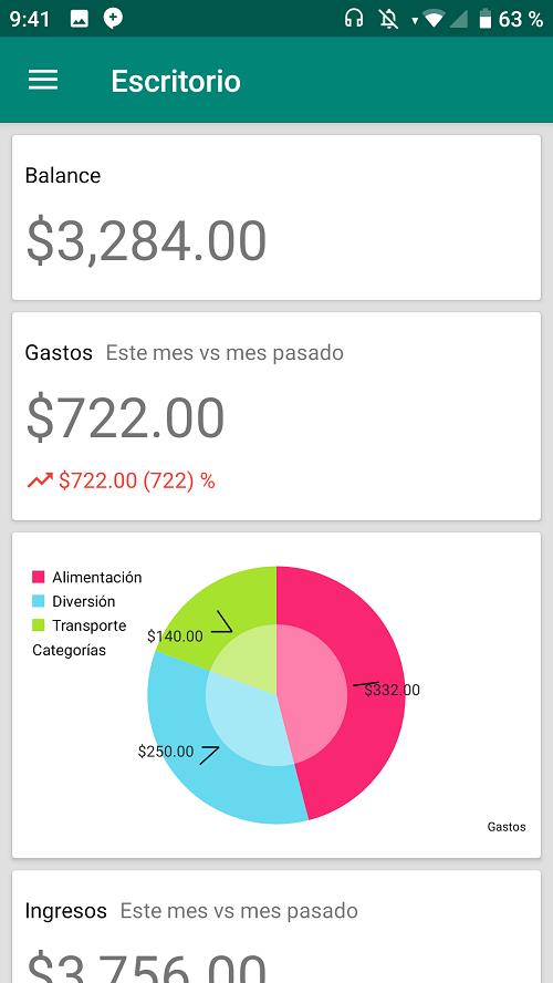 Escritorio 1 - Mostrar balance y gastos