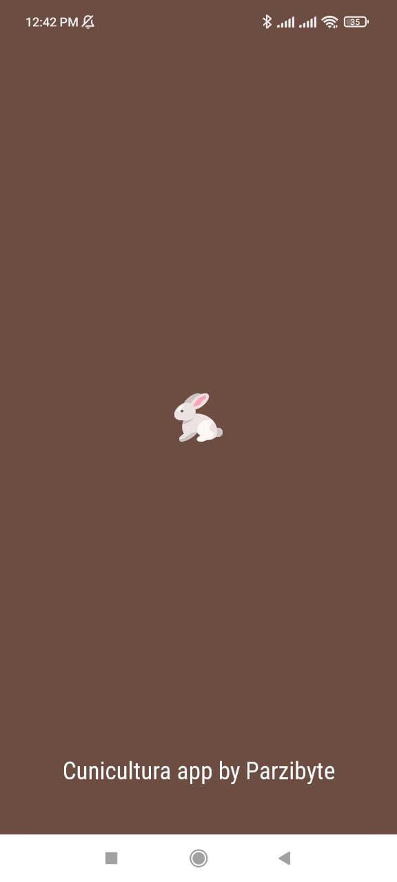 Pantalla de carga - Cunicultura app