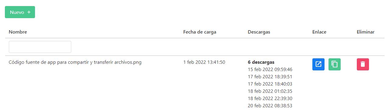 Contador de descargas de archivos transferidos con aplicación gratuita y open source