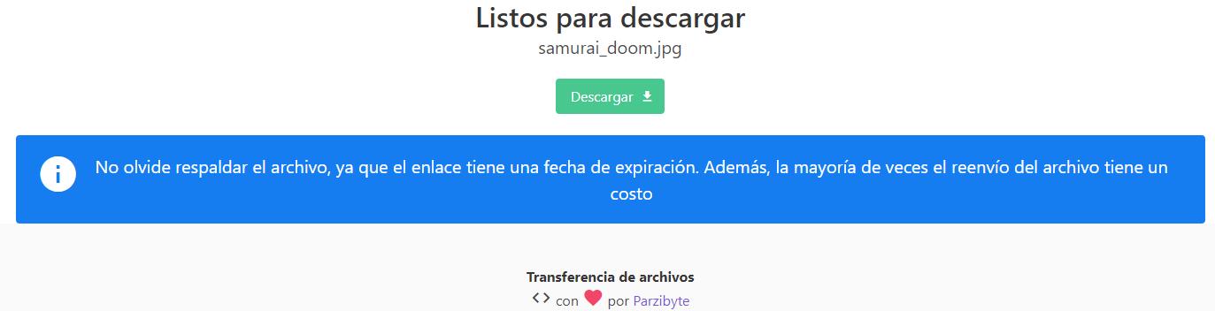Enlace de descarga de archivo compartido