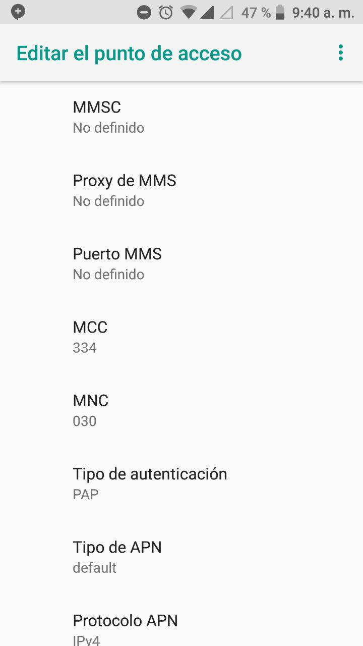 Configuración Captura 2