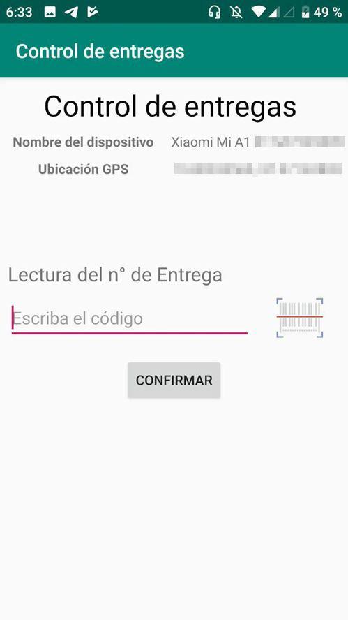 5 - Escanear o escribir código de barras de paquete