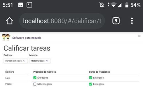 Calificación de tareas