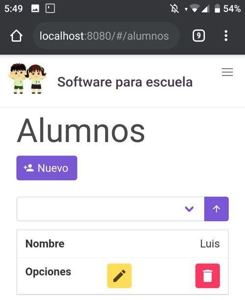 Gestión de alumnos