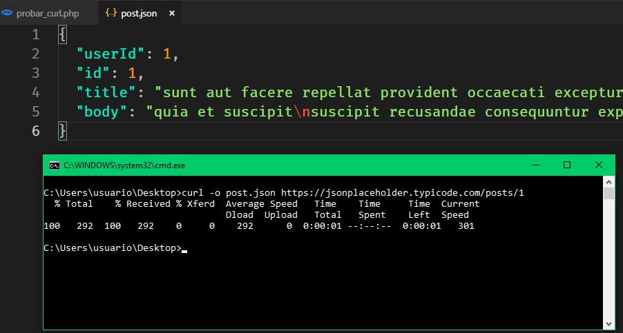 Especificar ruta de salida con curl