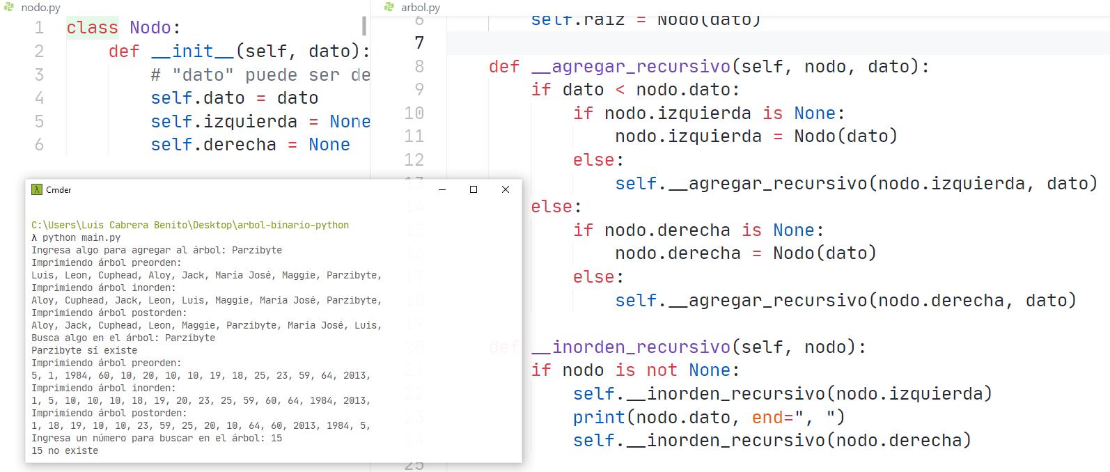 Árbol binario en Python - Estructura de datos