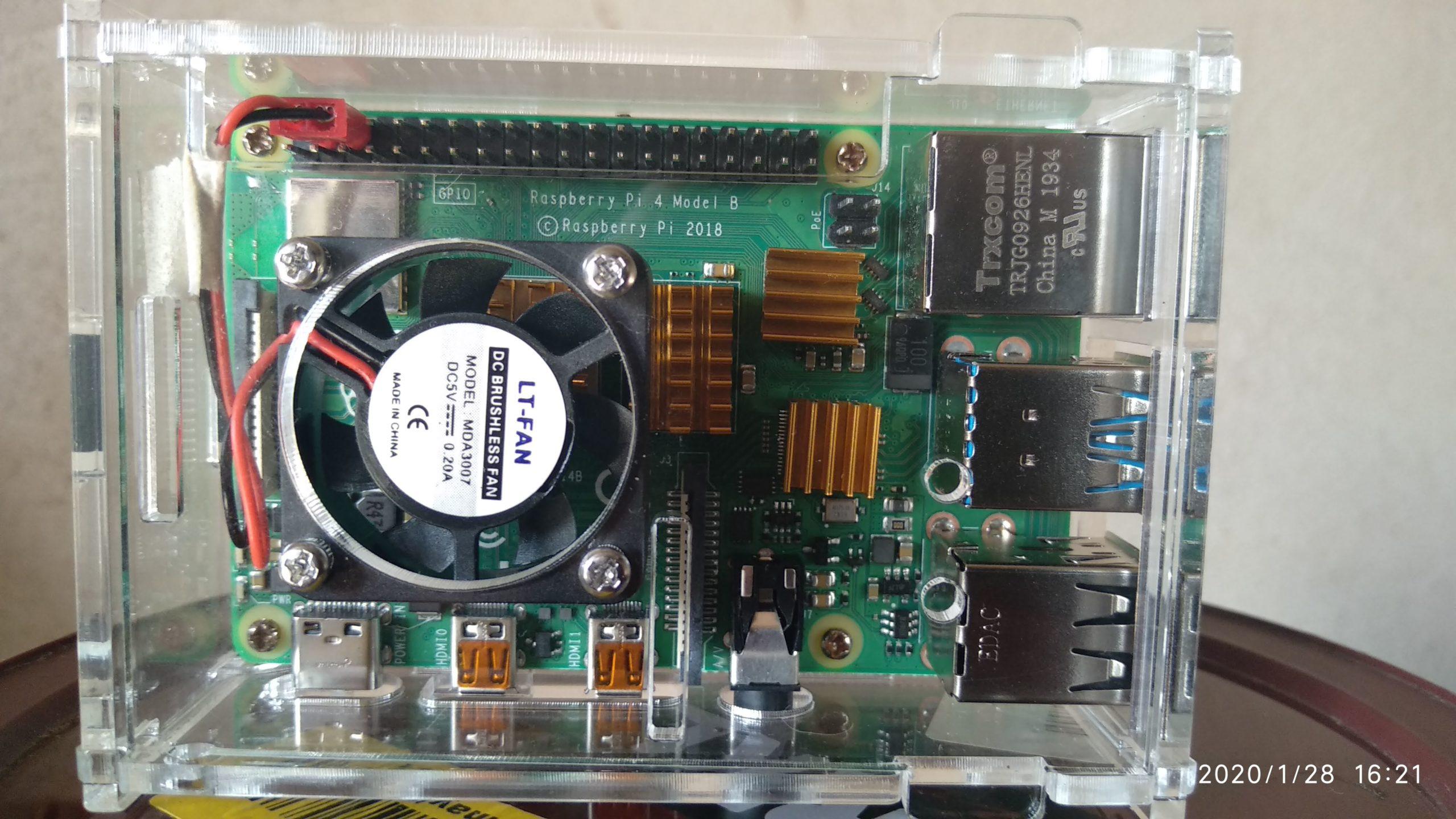 Vista superior de Raspberry Pi 4