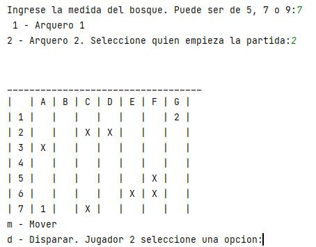 Iniciar juego de arqueros en el bosque
