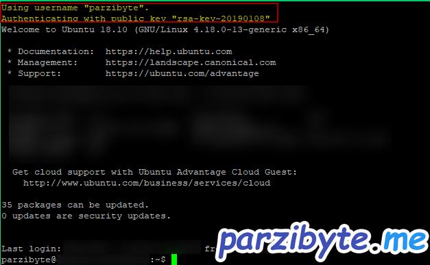 Acceso desde SSH a servidor Linux con clave privada