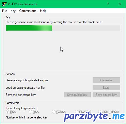 Generando clave con PuTTYgen
