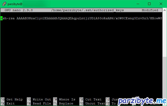 Modificar archivo authorized\_keys