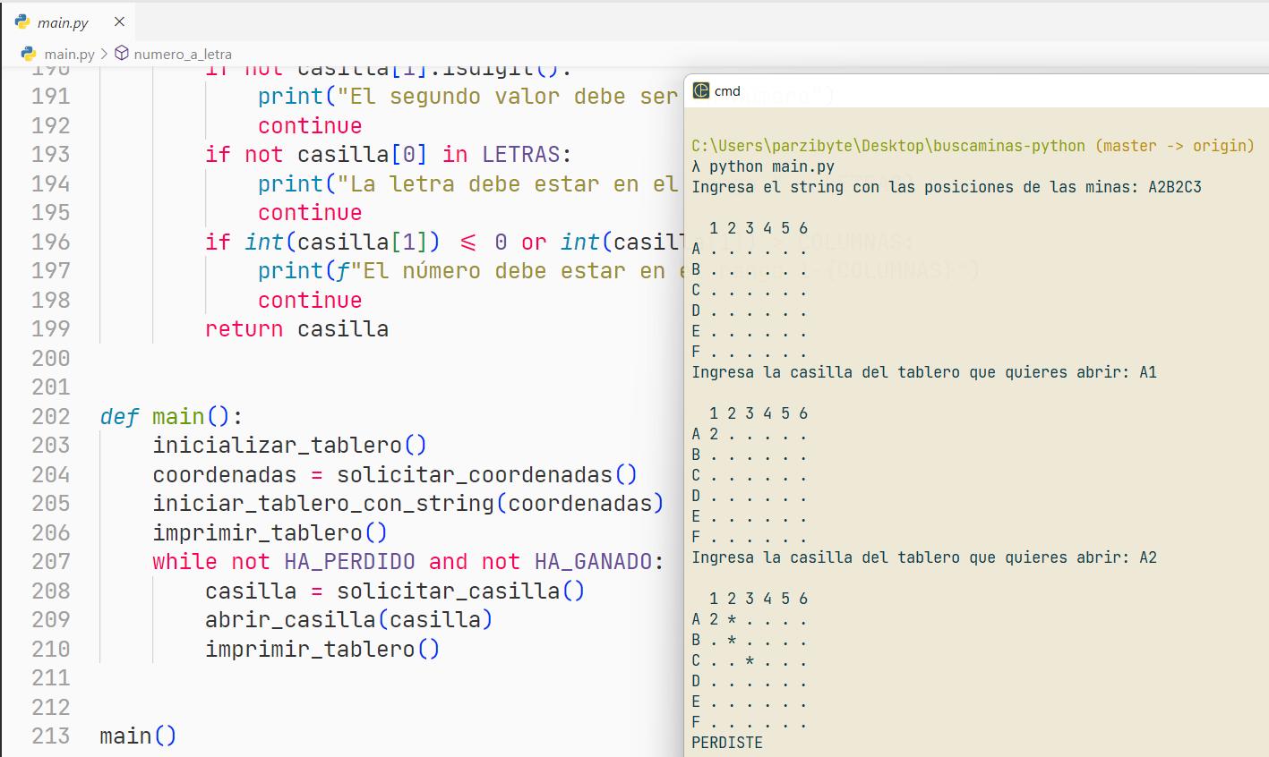Buscaminas en Python - Programación de juego