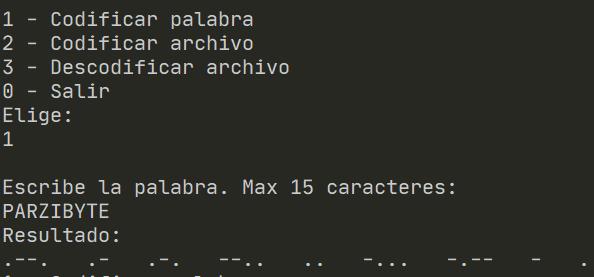 Traduciendo palabra en texto plano a Morse en C