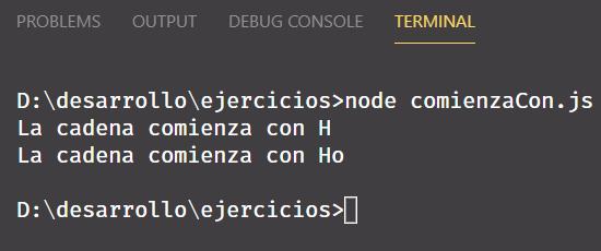 Comienza con en JavaScript