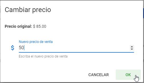 Cambiando precio con Sublime POS 3
