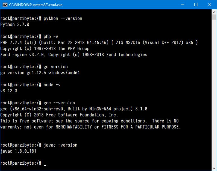 Consola o CMD con prompt cambiado