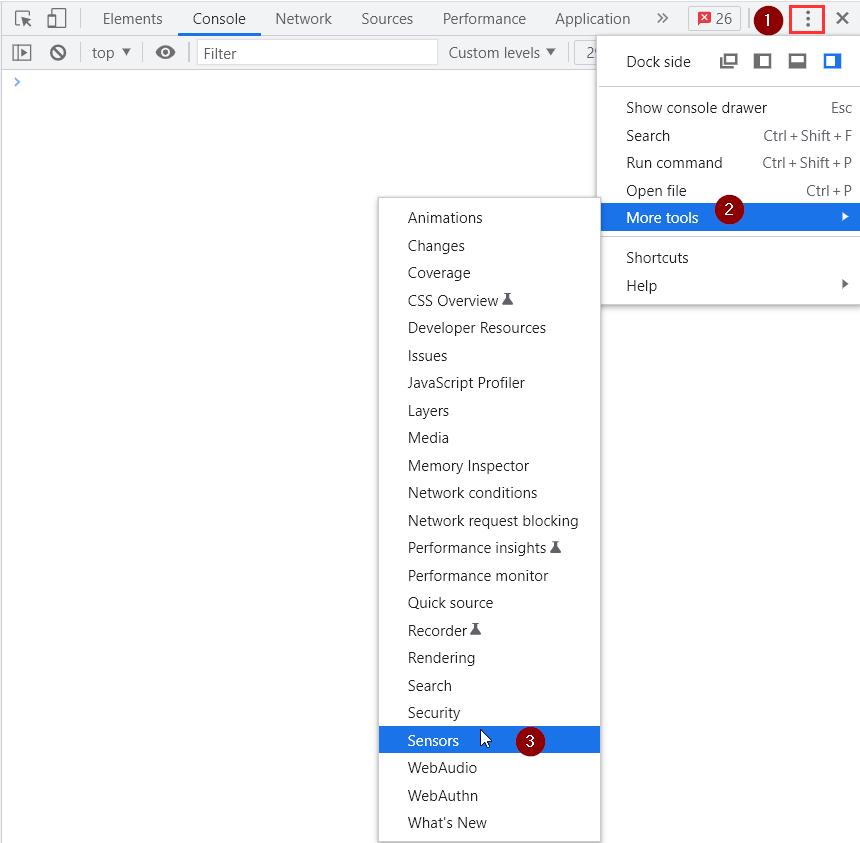 Sensores del navegador Google Chrome