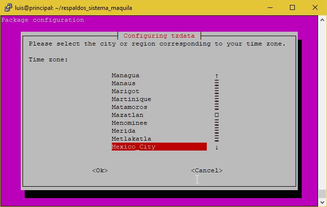 Seleccionar ciudad correspondiente a nuestro timezone