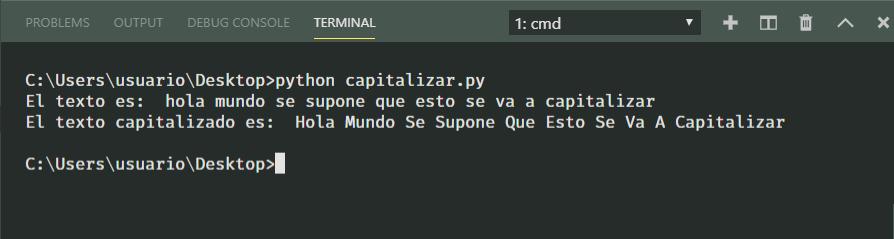 Capitalizar texto u oración en Python 3