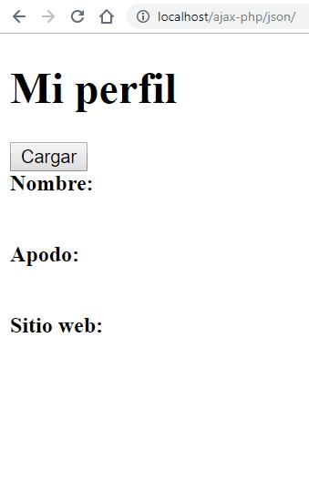 Carga dinámica de JSON usando AJAX y PHP