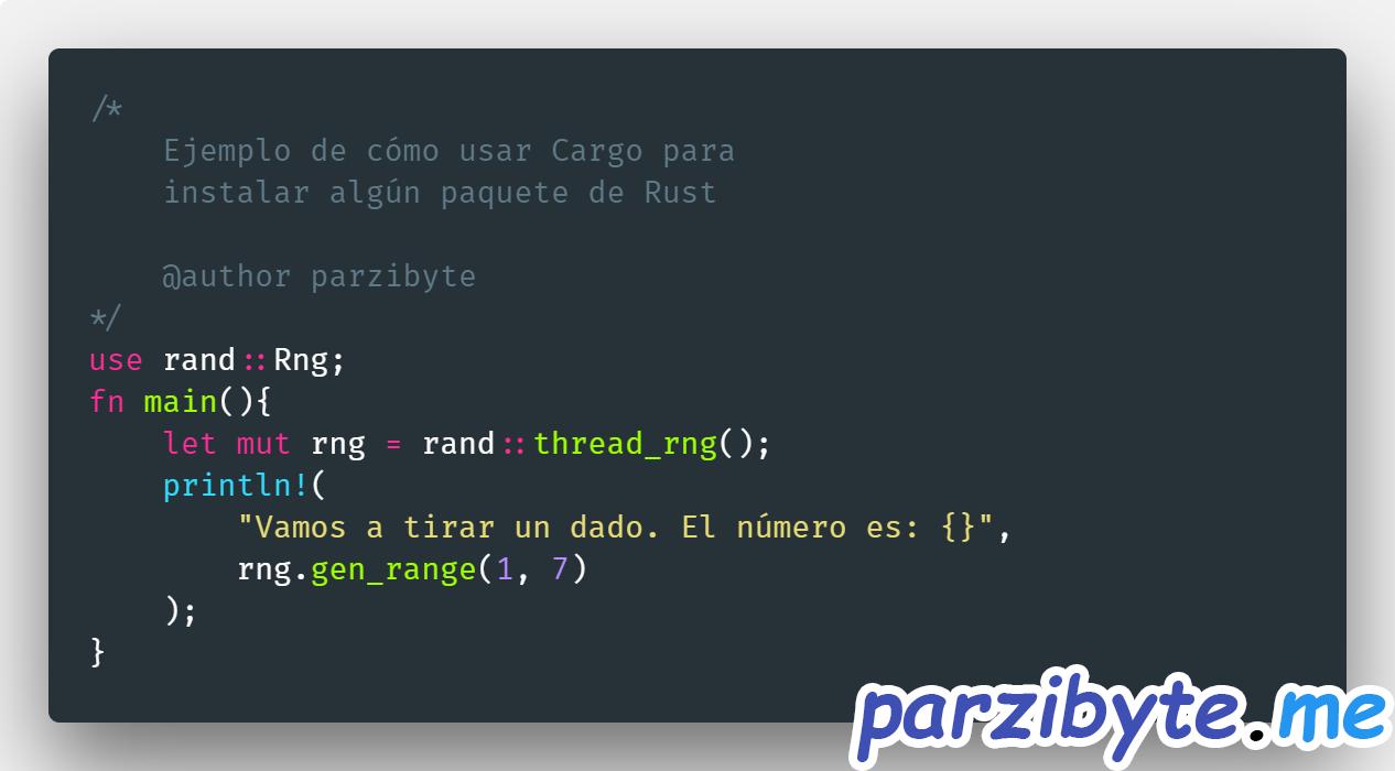Rust, Cargo y generador de valores aleatorios